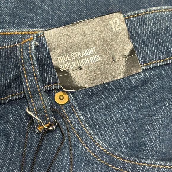 Express Edition x Simon Spurr NWT True Straight Super High Rise Jeans - size 12 - Picture 6 of 11